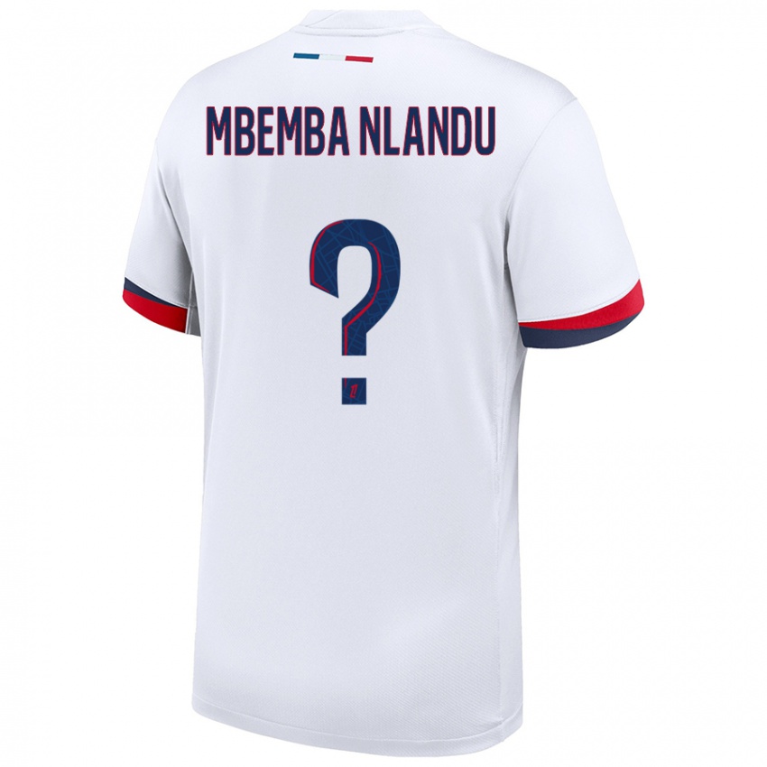 Criança Camisola Emmanuel Mbemba Nlandu #0 Azul Branco Vermelho Alternativa 2024/25 Camisa