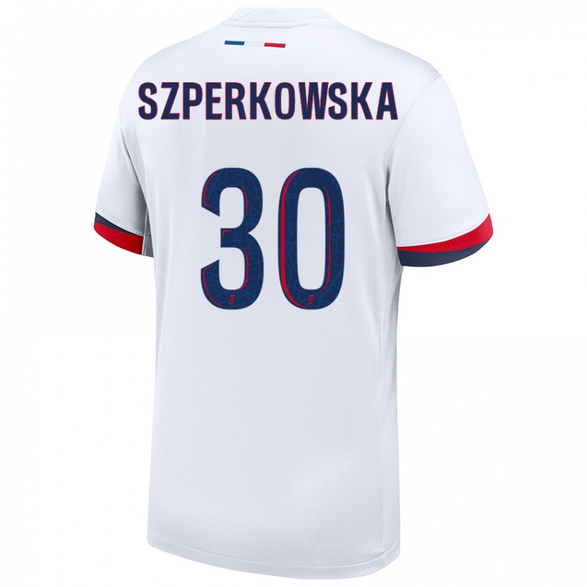 Criança Camisola Oliwia Szperkowska #30 Azul Branco Vermelho Alternativa 2024/25 Camisa