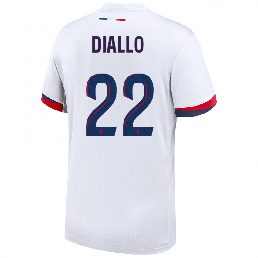 Criança Camisola Abdou Diallo #22 Azul Branco Vermelho Alternativa 2024/25 Camisa