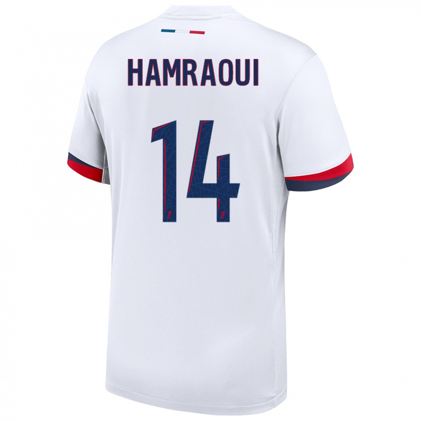 Criança Camisola Kheira Hamraoui #14 Azul Branco Vermelho Alternativa 2024/25 Camisa