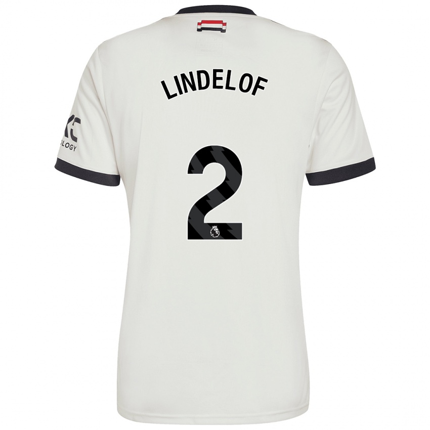 Criança Camisola Victor Lindelof #2 Off White Terceiro 2024/25 Camisa