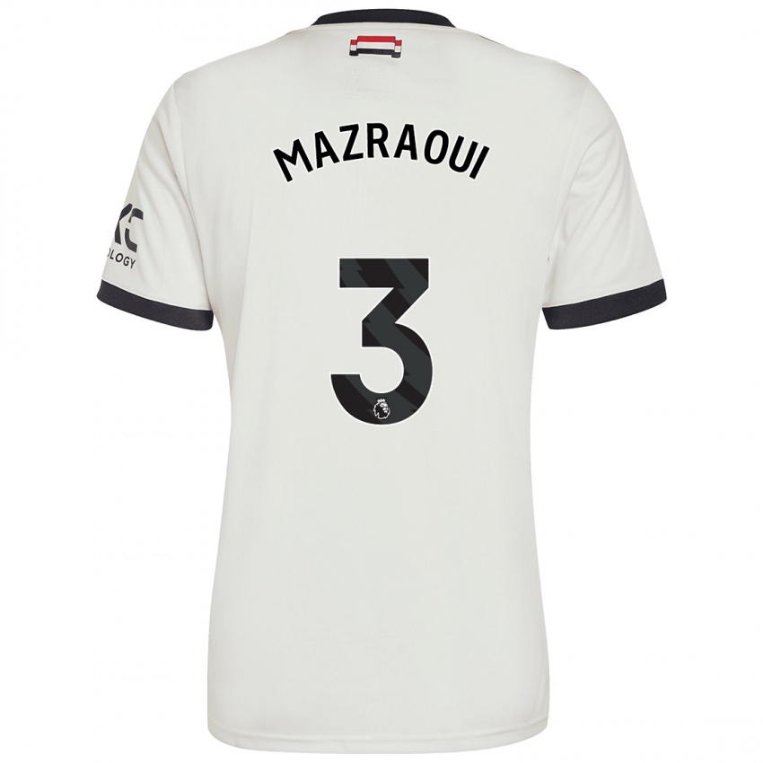 Criança Camisola Noussair Mazraoui #3 Off White Terceiro 2024/25 Camisa