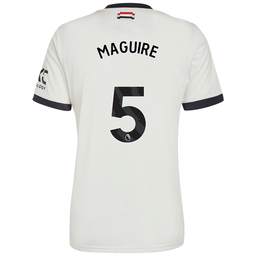 Criança Camisola Harry Maguire #5 Off White Terceiro 2024/25 Camisa