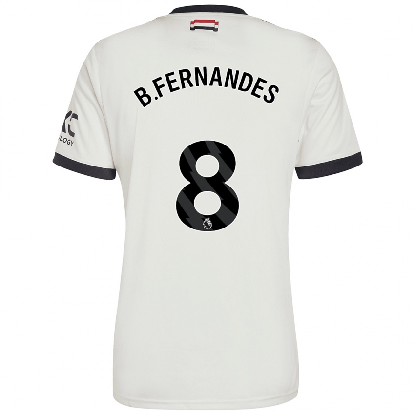 Criança Camisola Bruno Fernandes #8 Off White Terceiro 2024/25 Camisa