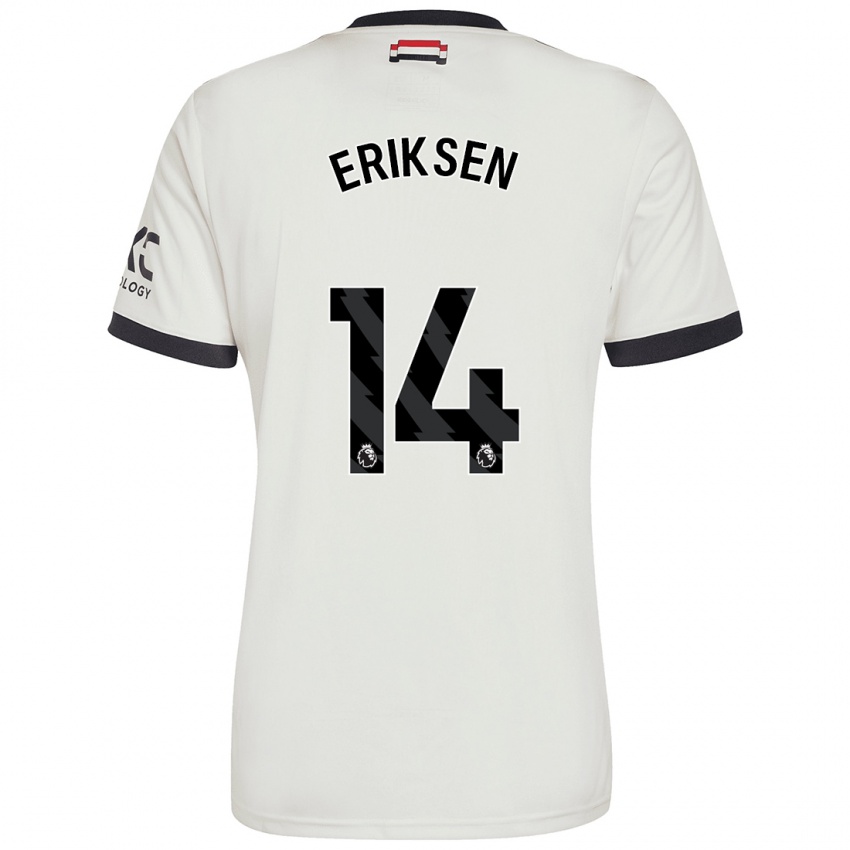 Criança Camisola Christian Eriksen #14 Off White Terceiro 2024/25 Camisa