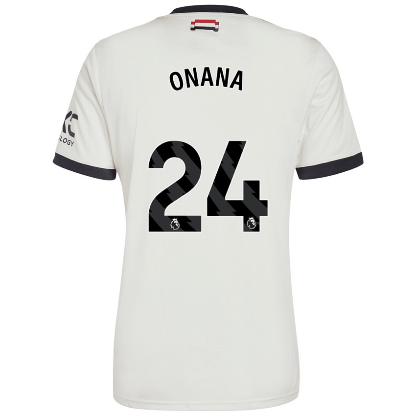 Criança Camisola André Onana #24 Off White Terceiro 2024/25 Camisa