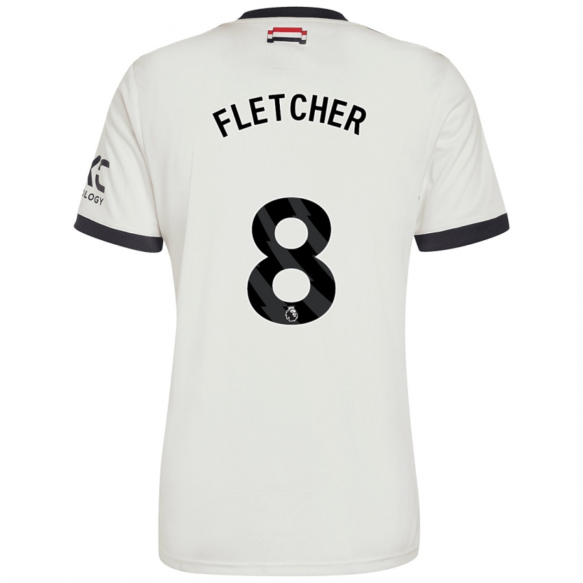 Criança Camisola Tyler Fletcher #8 Off White Terceiro 2024/25 Camisa