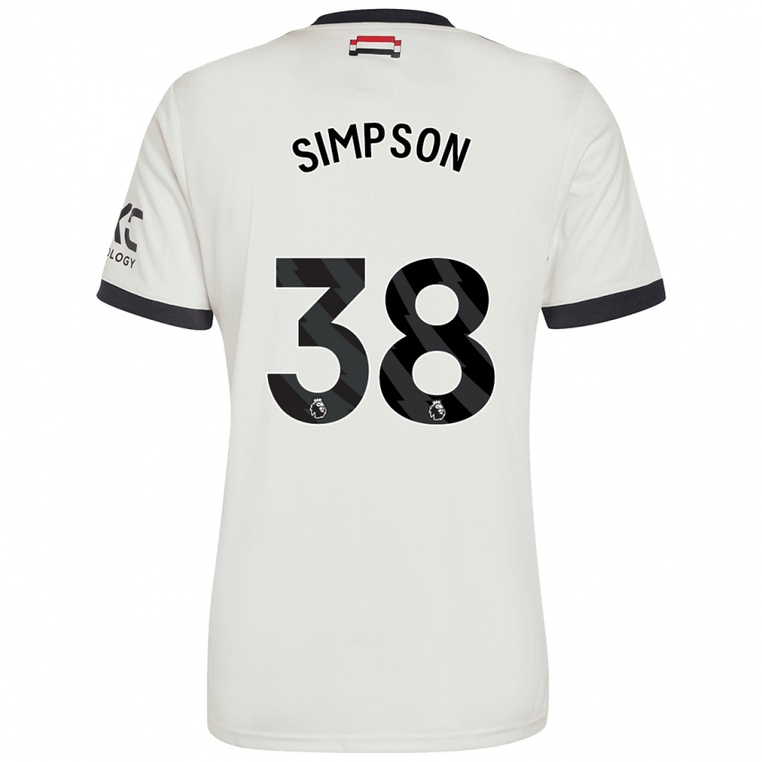 Criança Camisola Jess Simpson #38 Off White Terceiro 2024/25 Camisa