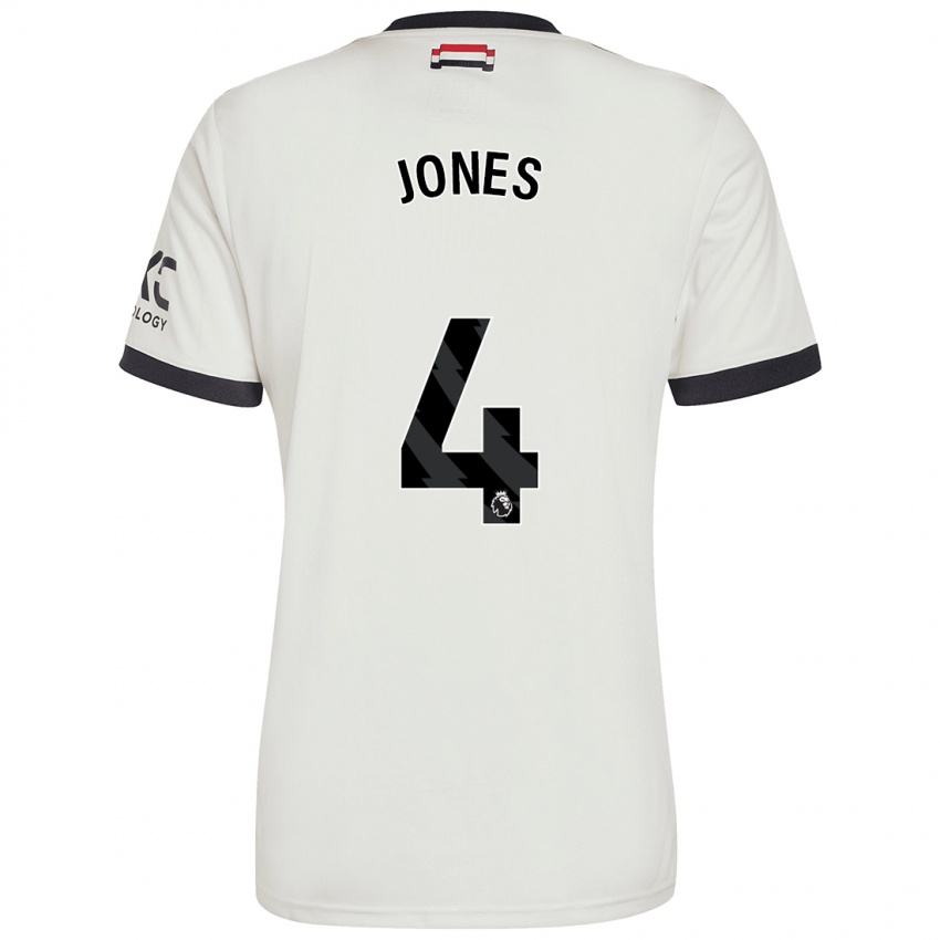 Criança Camisola Phil Jones #4 Off White Terceiro 2024/25 Camisa