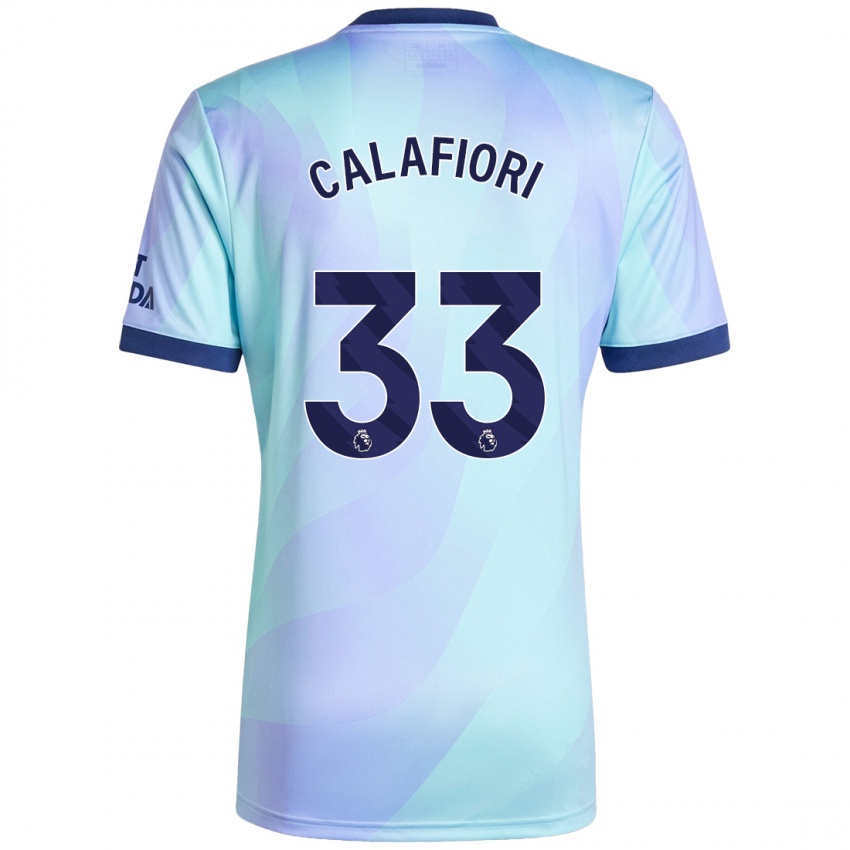 Criança Camisola Riccardo Calafiori #33 Água Terceiro 2024/25 Camisa