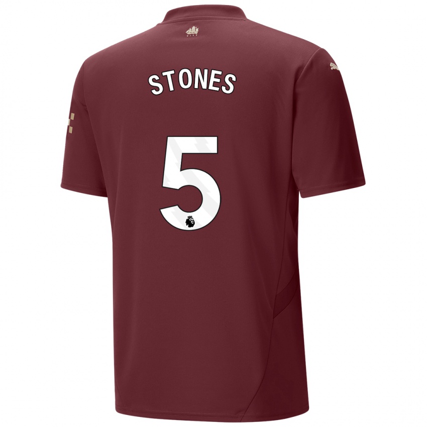 Criança Camisola John Stones #5 Marrom Terceiro 2024/25 Camisa