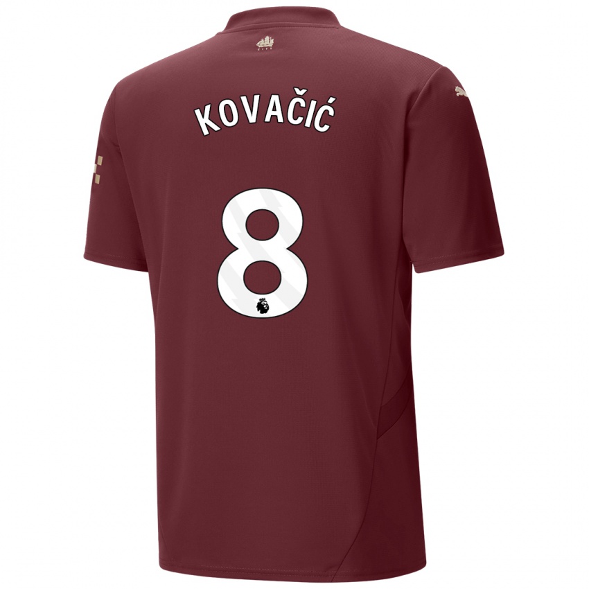 Criança Camisola Mateo Kovacic #8 Marrom Terceiro 2024/25 Camisa