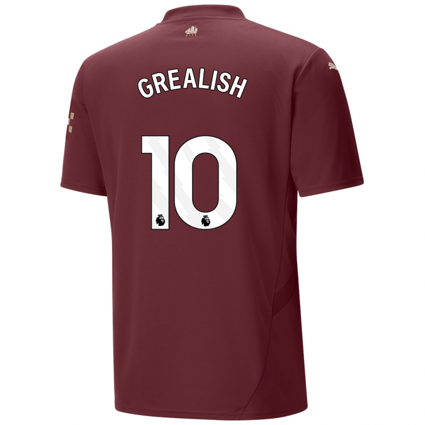 Criança Camisola Jack Grealish #10 Marrom Terceiro 2024/25 Camisa