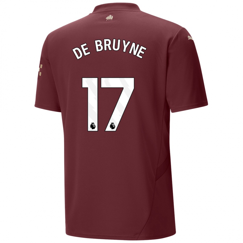 Criança Camisola Kevin De Bruyne #17 Marrom Terceiro 2024/25 Camisa