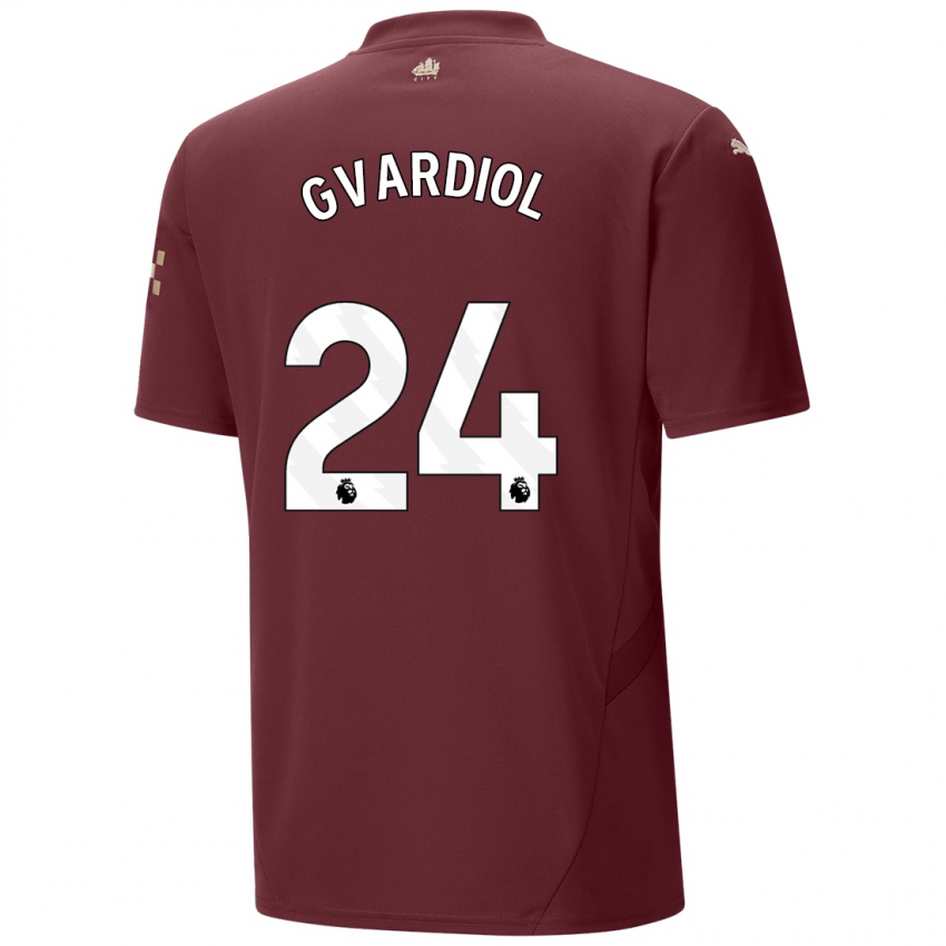 Criança Camisola Josko Gvardiol #24 Marrom Terceiro 2024/25 Camisa