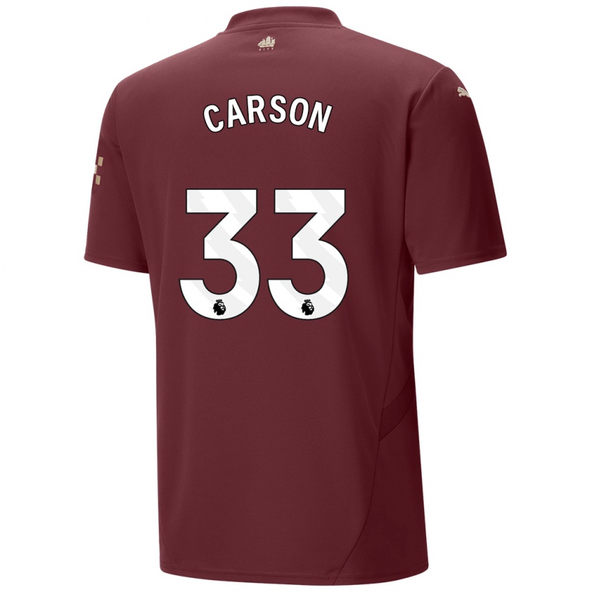 Criança Camisola Scott Carson #33 Marrom Terceiro 2024/25 Camisa