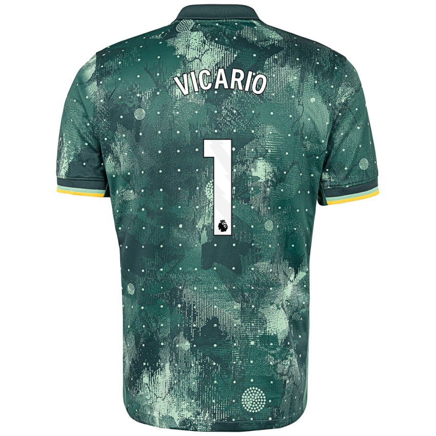 Criança Camisola Guglielmo Vicario #1 Verde Menta Terceiro 2024/25 Camisa