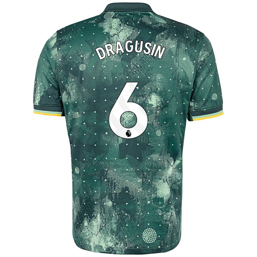 Criança Camisola Radu Drăgușin #6 Verde Menta Terceiro 2024/25 Camisa