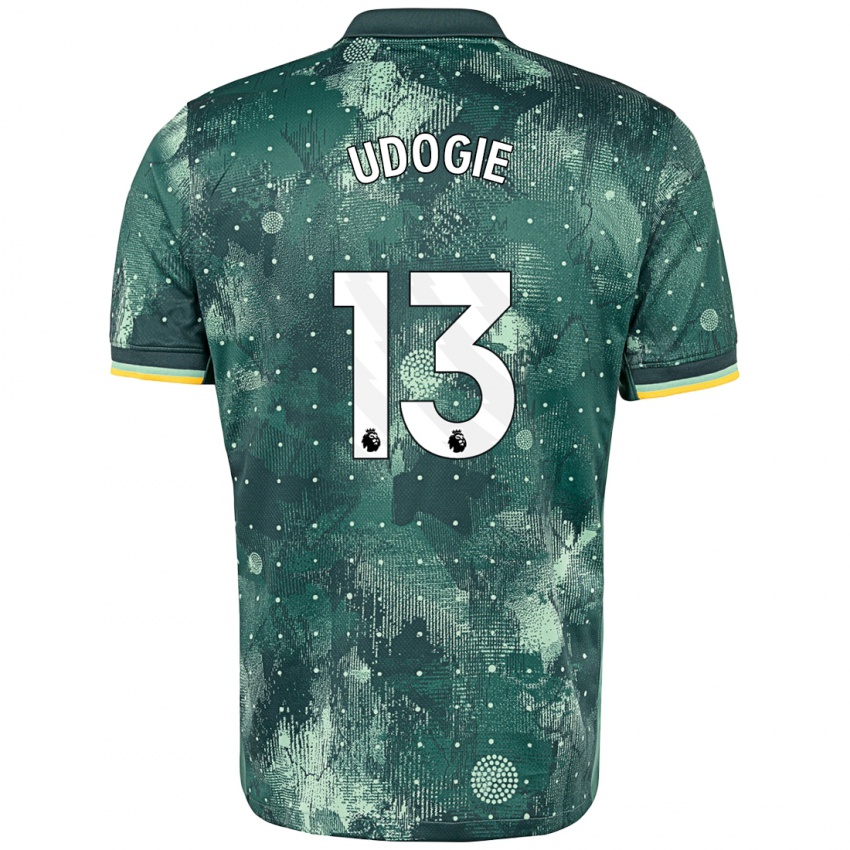 Criança Camisola Destiny Udogie #13 Verde Menta Terceiro 2024/25 Camisa