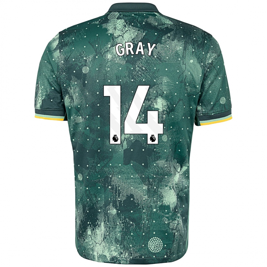 Criança Camisola Archie Gray #14 Verde Menta Terceiro 2024/25 Camisa