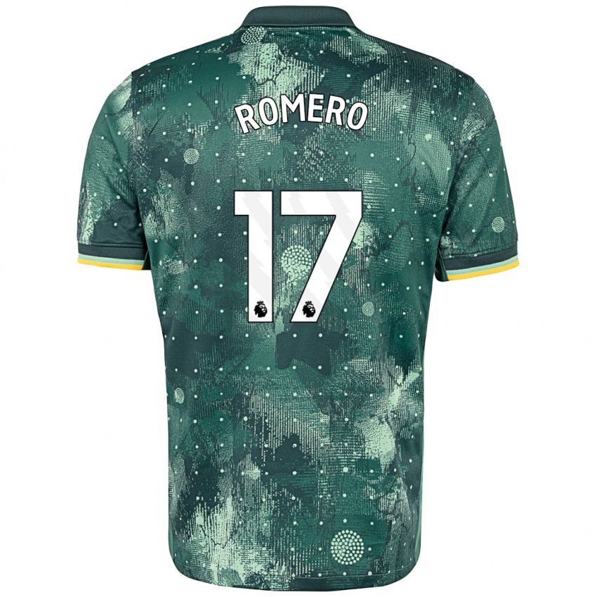 Criança Camisola Cristian Romero #17 Verde Menta Terceiro 2024/25 Camisa