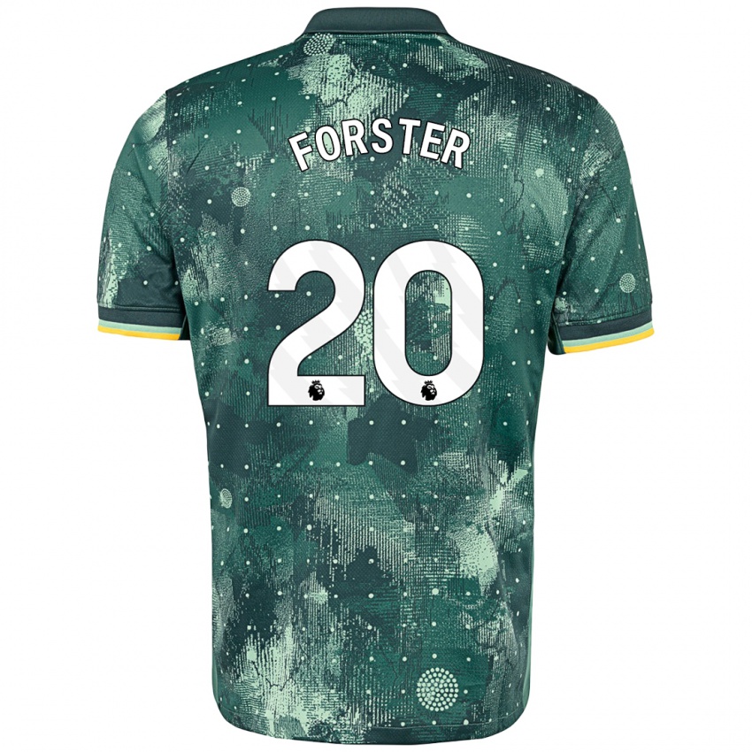 Criança Camisola Fraser Forster #20 Verde Menta Terceiro 2024/25 Camisa