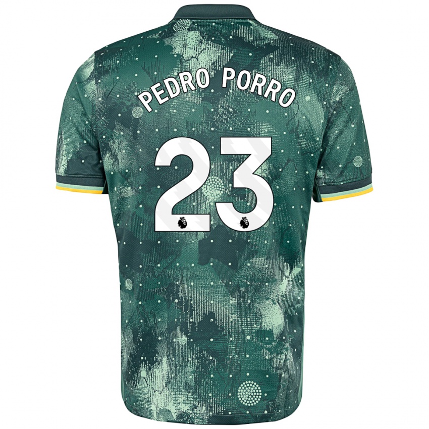 Criança Camisola Pedro Porro #23 Verde Menta Terceiro 2024/25 Camisa