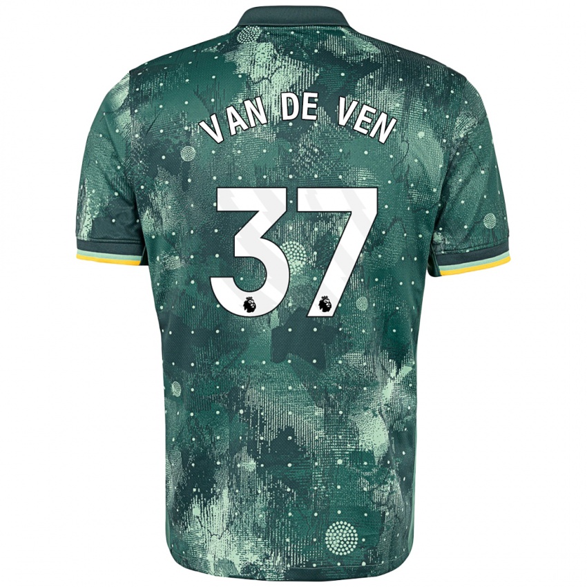 Criança Camisola Micky Van De Ven #37 Verde Menta Terceiro 2024/25 Camisa