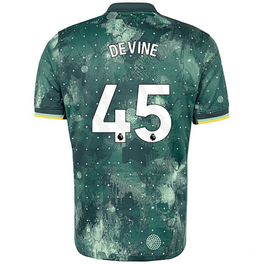 Criança Camisola Alfie Devine #45 Verde Menta Terceiro 2024/25 Camisa