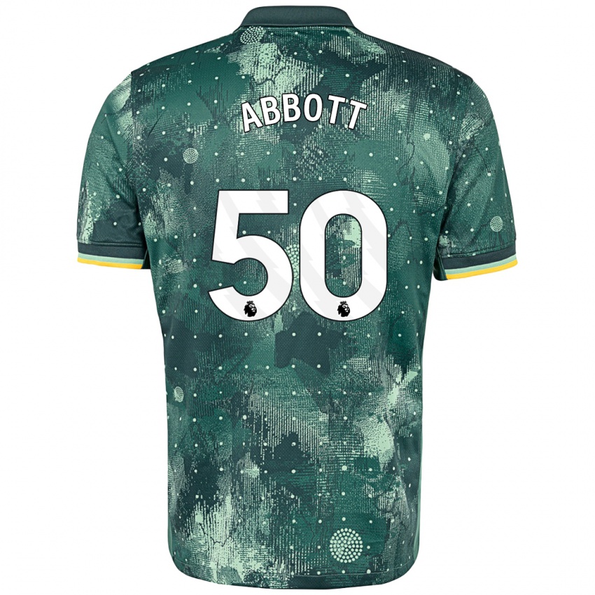 Criança Camisola George Abbott #50 Verde Menta Terceiro 2024/25 Camisa