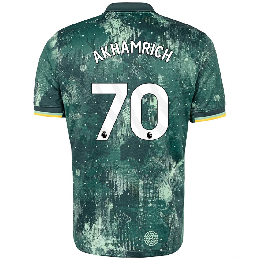 Criança Camisola Yusuf Akhamrich #70 Verde Menta Terceiro 2024/25 Camisa