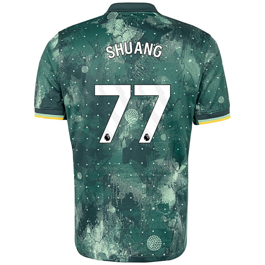 Criança Camisola Wang Shuang #77 Verde Menta Terceiro 2024/25 Camisa