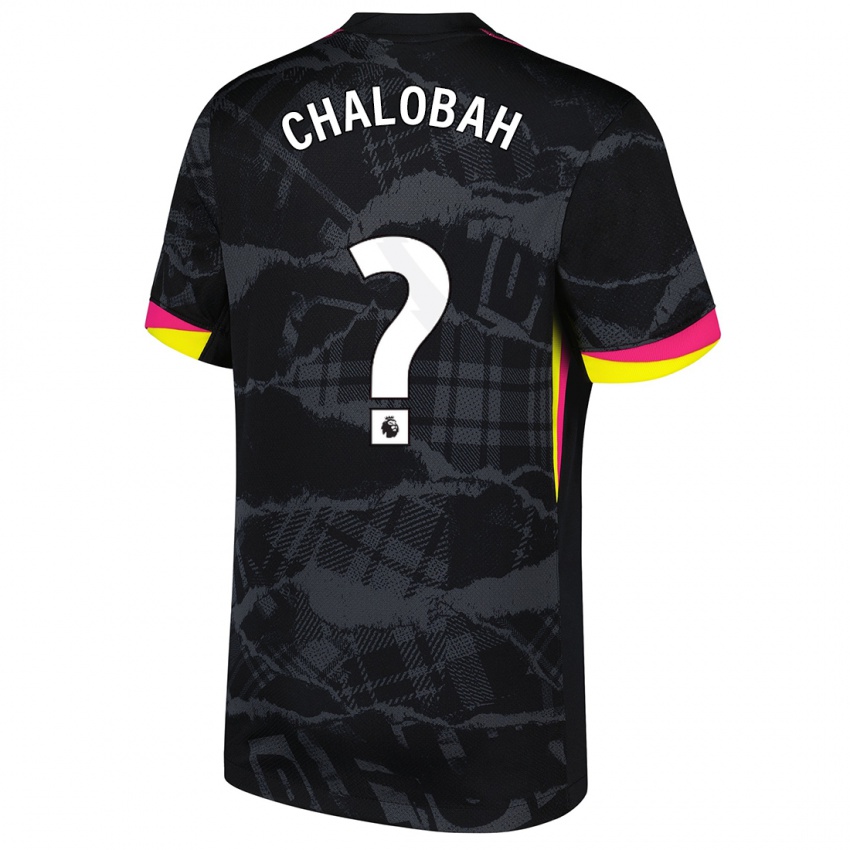 Criança Camisola Trevoh Chalobah #0 Rosa Preto Terceiro 2024/25 Camisa