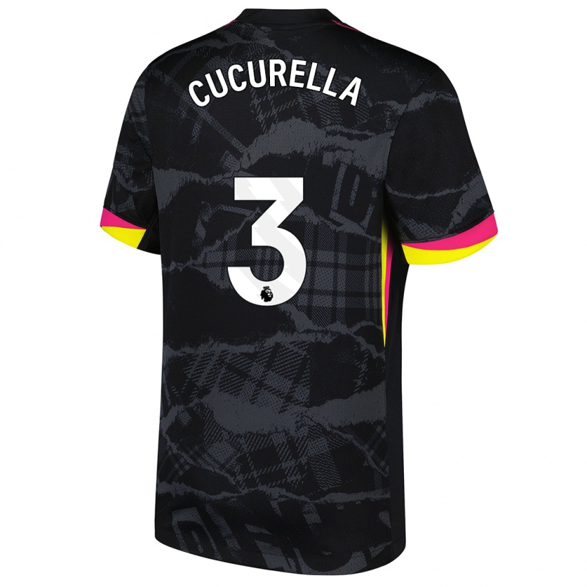 Criança Camisola Marc Cucurella #3 Rosa Preto Terceiro 2024/25 Camisa