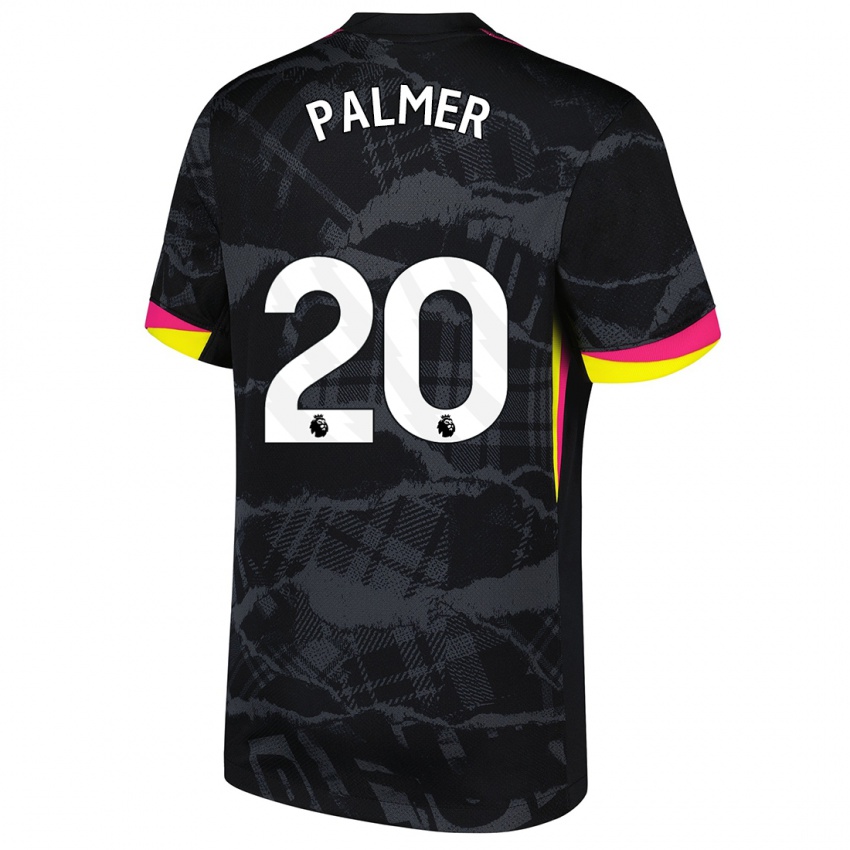 Criança Camisola Cole Palmer #20 Rosa Preto Terceiro 2024/25 Camisa