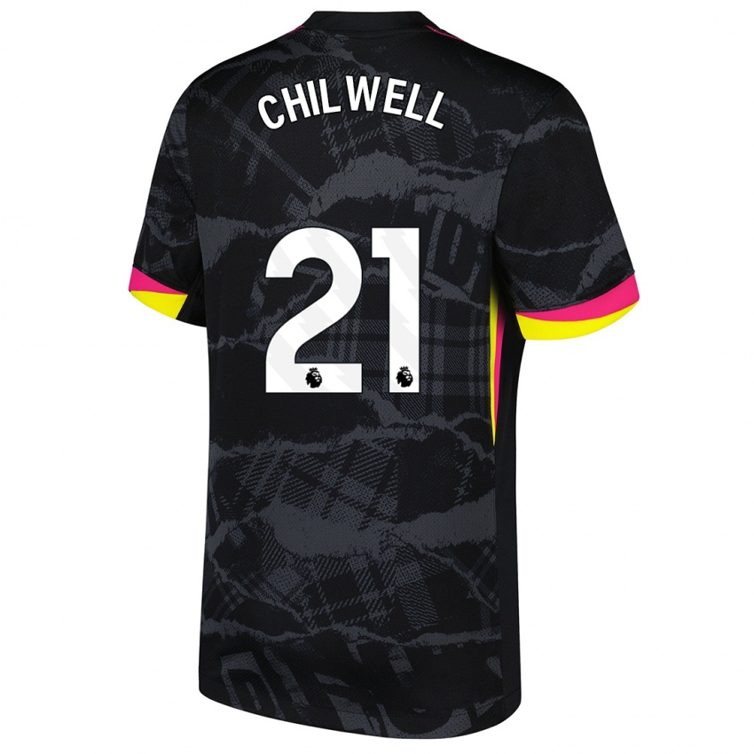 Criança Camisola Ben Chilwell #21 Rosa Preto Terceiro 2024/25 Camisa