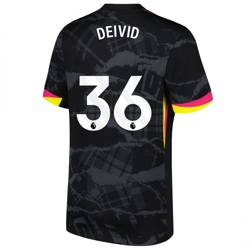 Criança Camisola Deivid Washington #36 Rosa Preto Terceiro 2024/25 Camisa