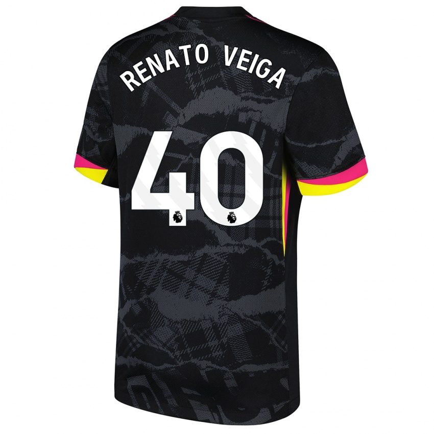 Criança Camisola Renato Veiga #40 Rosa Preto Terceiro 2024/25 Camisa