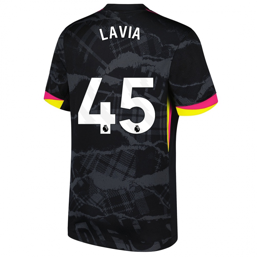 Criança Camisola Roméo Lavia #45 Rosa Preto Terceiro 2024/25 Camisa