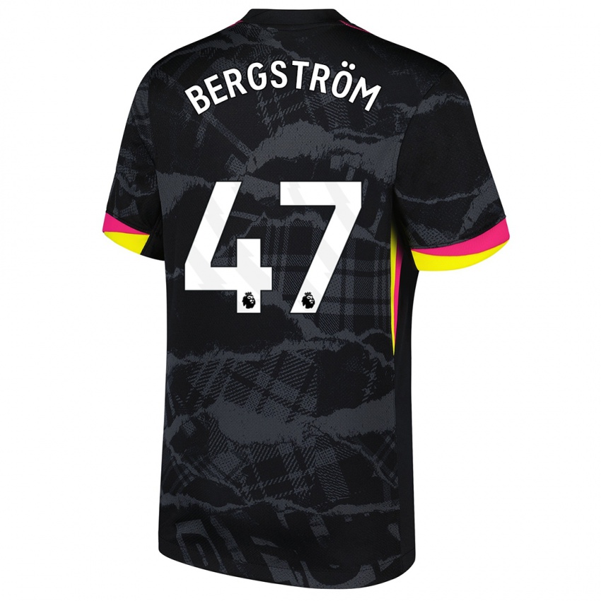 Criança Camisola Lucas Bergström #47 Rosa Preto Terceiro 2024/25 Camisa