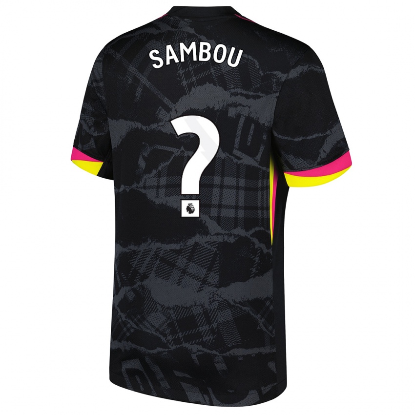 Criança Camisola Gabriel Sambou #0 Rosa Preto Terceiro 2024/25 Camisa