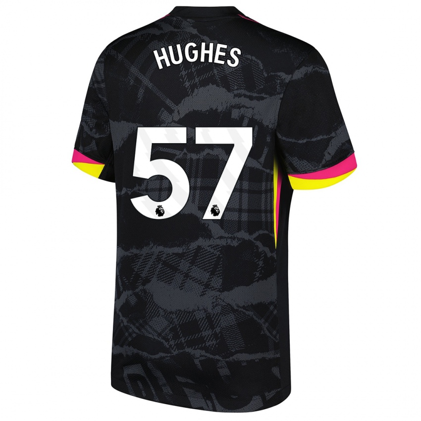 Criança Camisola Brodi Hughes #57 Rosa Preto Terceiro 2024/25 Camisa