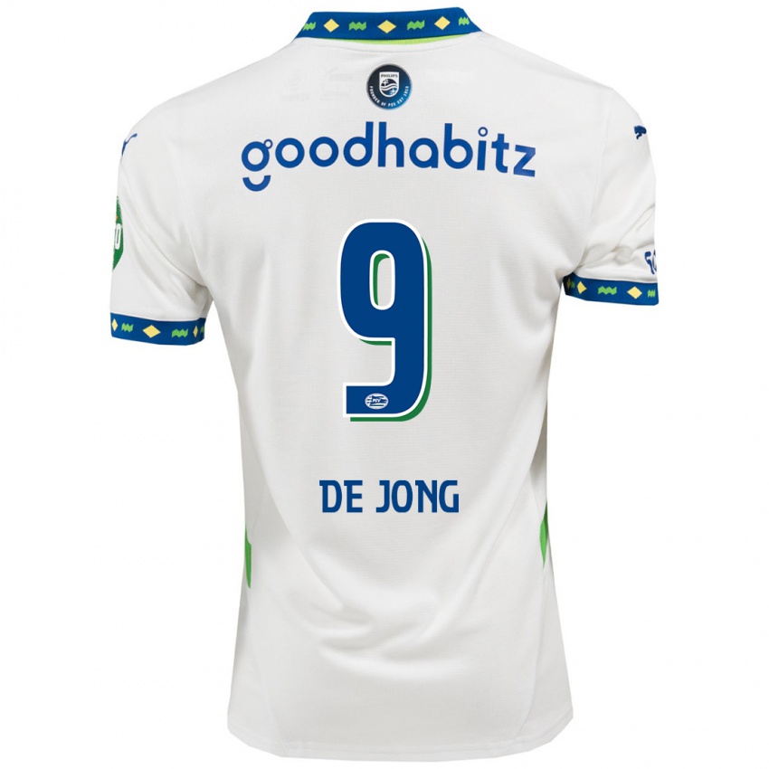 Criança Camisola Luuk De Jong #9 Branco Azul Escuro Terceiro 2024/25 Camisa