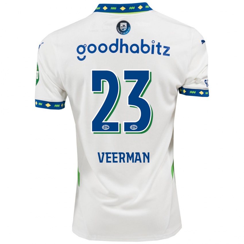 Criança Camisola Joey Veerman #23 Branco Azul Escuro Terceiro 2024/25 Camisa