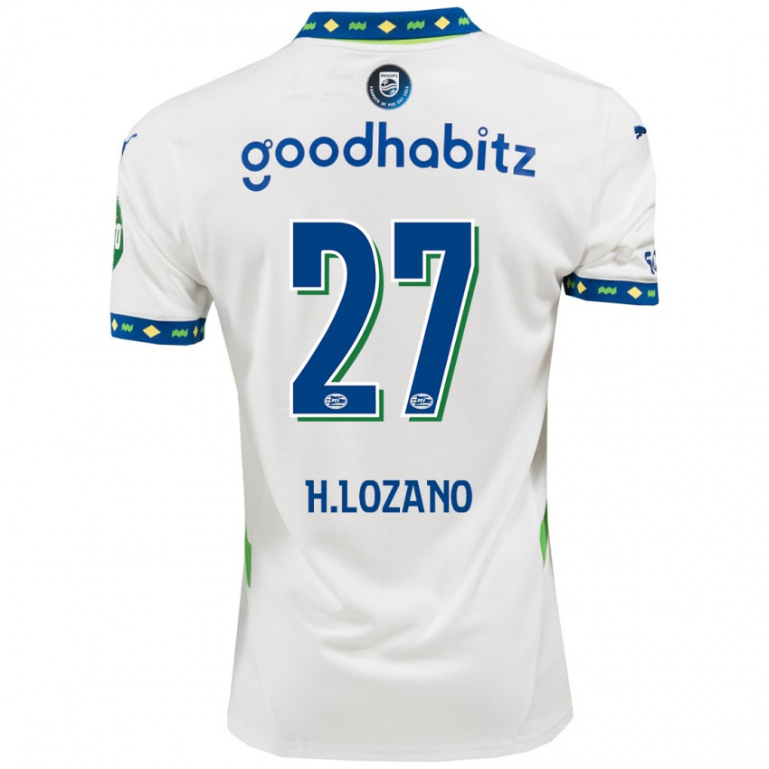 Criança Camisola Hirving Lozano #27 Branco Azul Escuro Terceiro 2024/25 Camisa