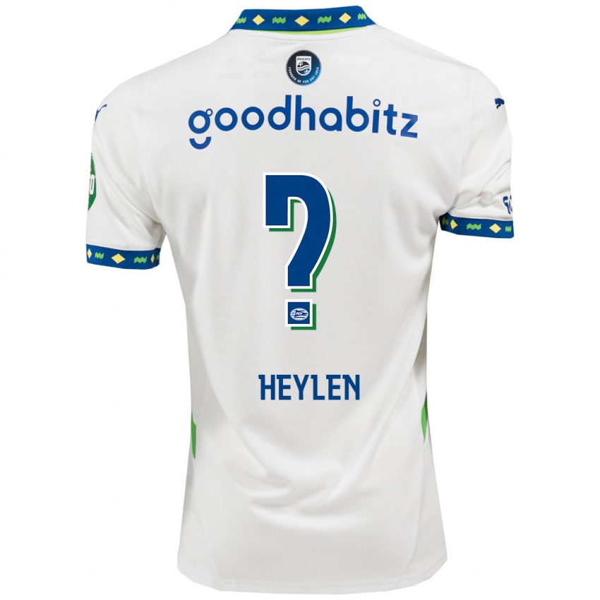 Criança Camisola Jens Heylen #0 Branco Azul Escuro Terceiro 2024/25 Camisa