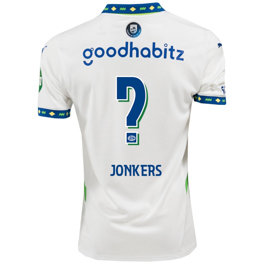 Criança Camisola Brent Jonkers #0 Branco Azul Escuro Terceiro 2024/25 Camisa