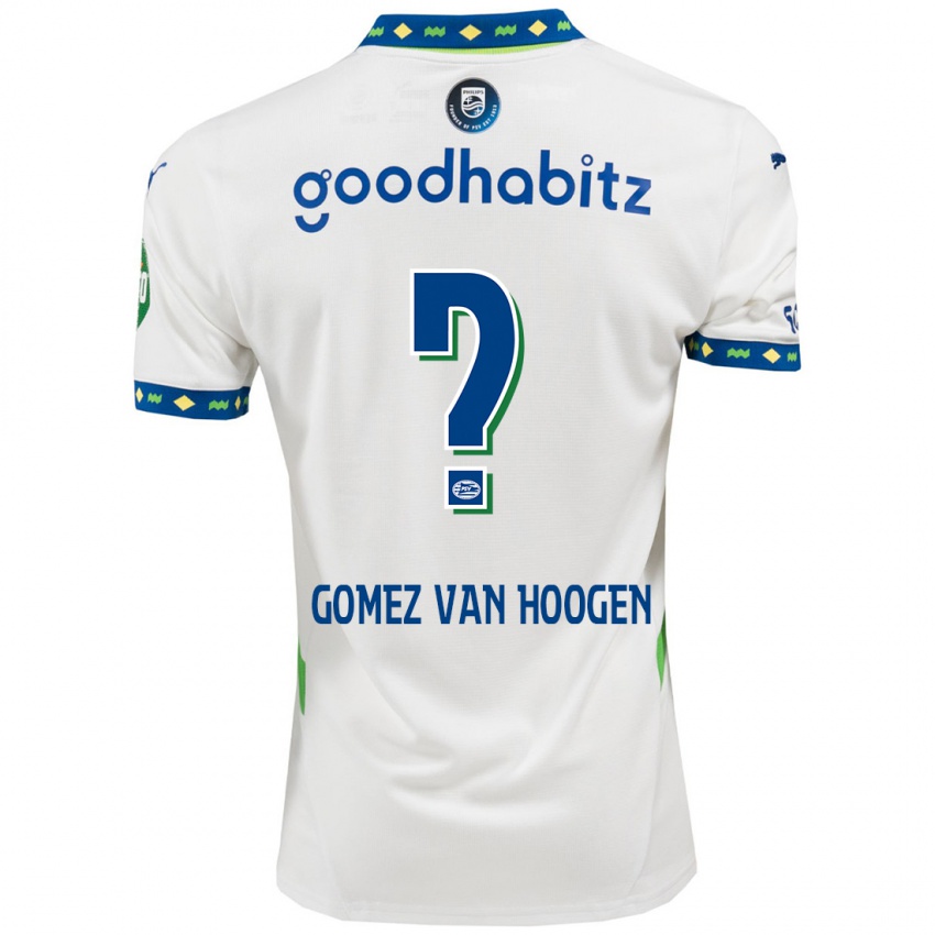 Criança Camisola Samuel Gomez Van Hoogen #0 Branco Azul Escuro Terceiro 2024/25 Camisa