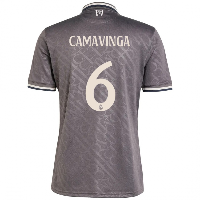 Criança Camisola Eduardo Camavinga #6 Carvão Terceiro 2024/25 Camisa