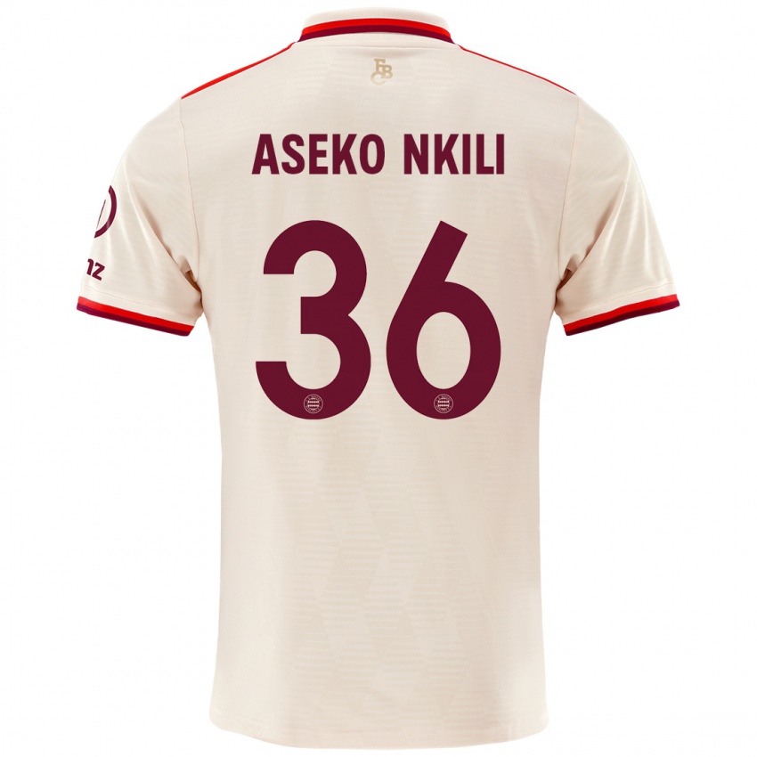 Criança Camisola Noel Aseko Nkili #36 Linho Terceiro 2024/25 Camisa